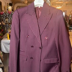 Elegant Purple Striped Men's Blazer